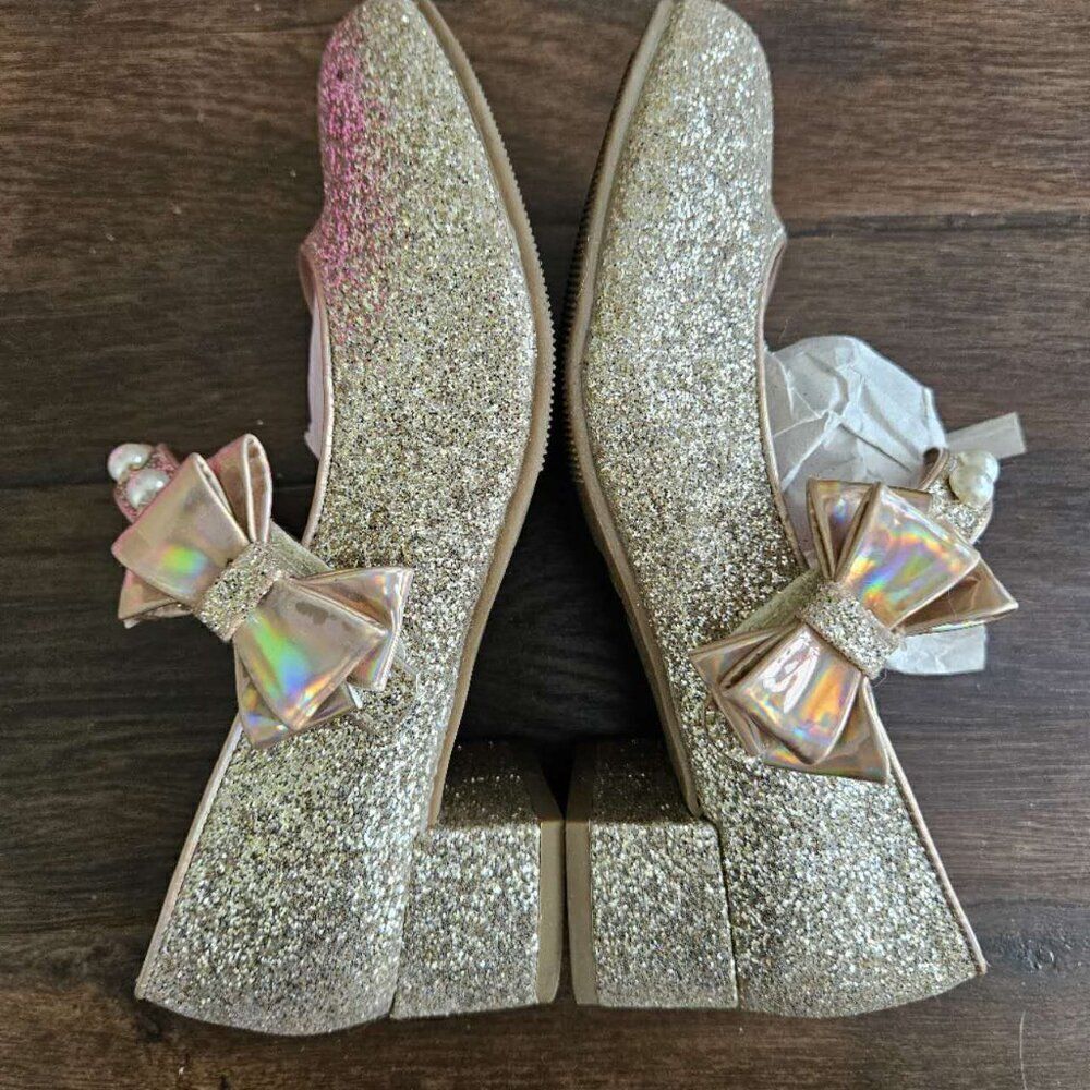 kelly katie girl dress heels size 1 Gold/PU - Picture 2 of 7